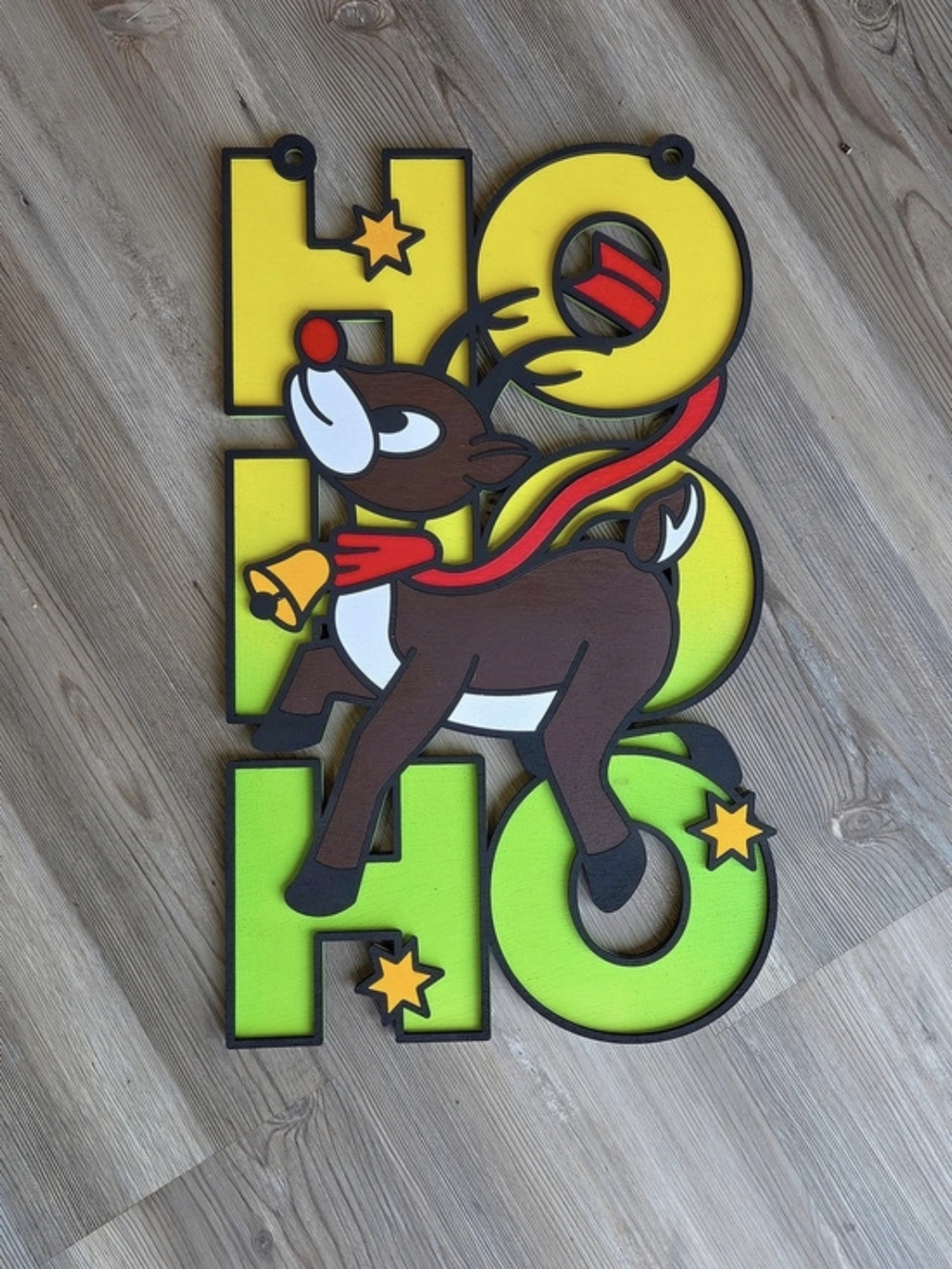 Reindeer Holiday Decor in Yellow & Green - Picture 1 of 3